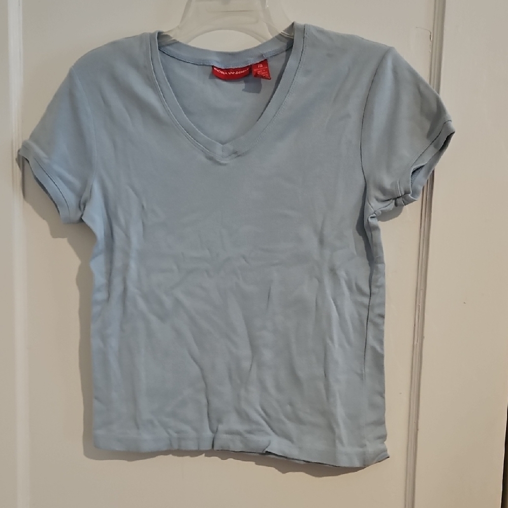 Light Blue V-Neck Women’s Tee - Brand Unknown